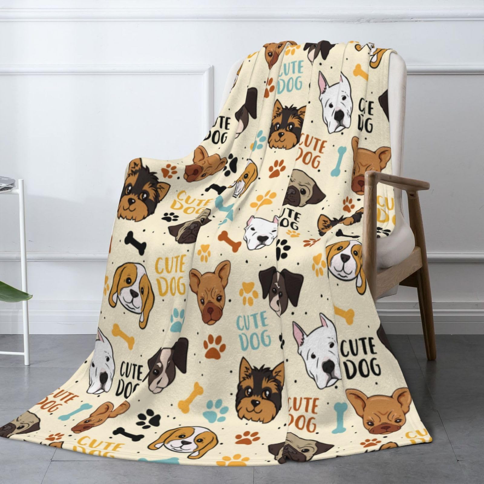 アウトドア寝具 VAURTROOM DOG & DUCK BLANKET Amazon.com: Cute Dogs Fleece Blanket - Soft Cozy Plush Throw